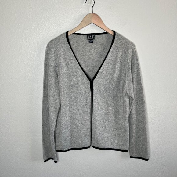 Inc Womens Vintage Cashmere Grau Cardigan Sweater Size Large - Picture 2 of 11